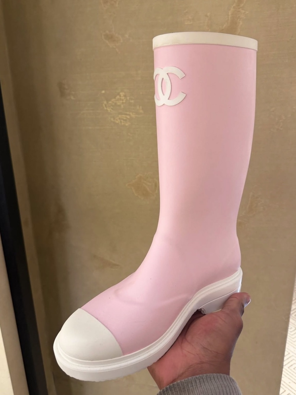 CHANEL Women's Rain Boots Pink
